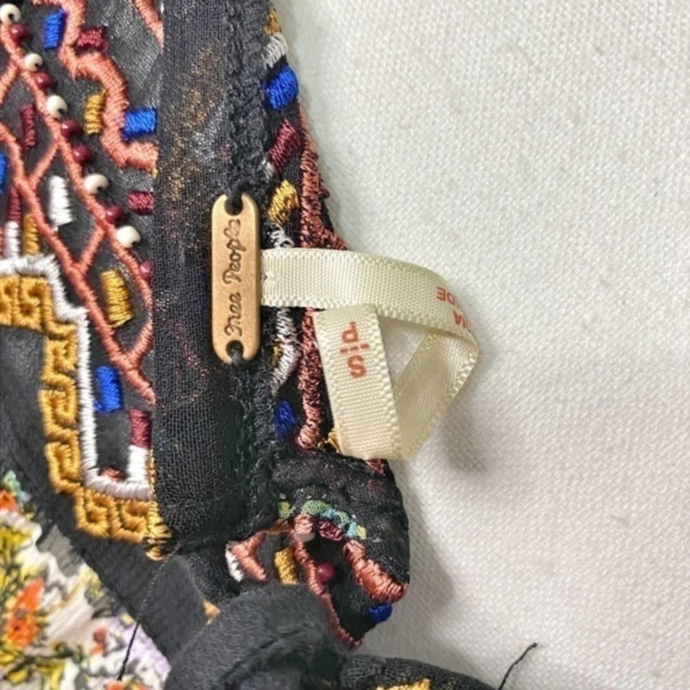 Free People Dance Magic Black Floral Printed Mini Dress - Picture 4 of 13